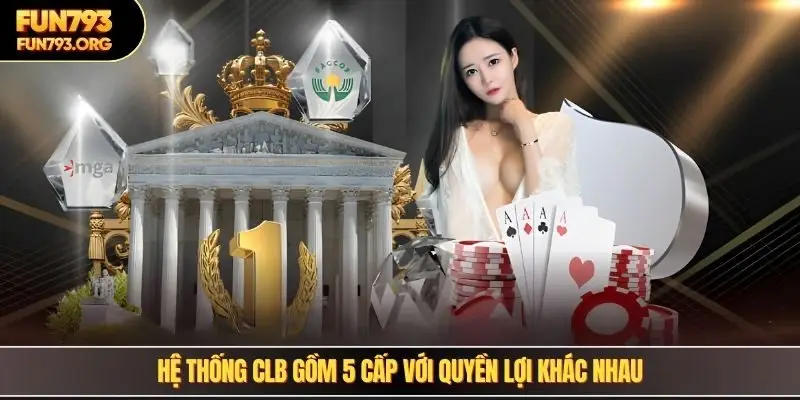 Hệ thống CLB gồm 5 cấp với quyền lợi khác nhau